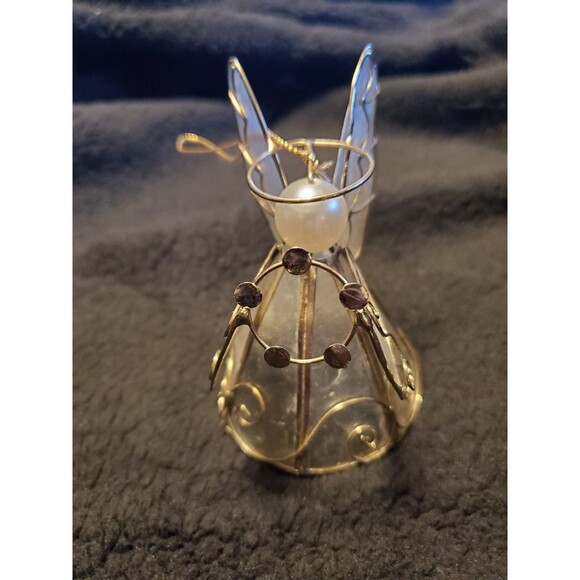 Vintage Capiz Shell Musician Angels Christmas Ornaments 3pc Set - RH#43 - Picture 3 of 16